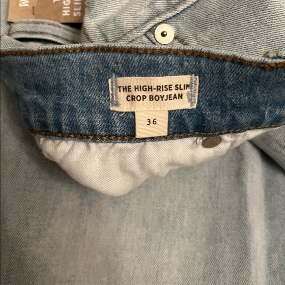 NWT Madewell The High-Rise Slim Crop Boyjean Fitzgerald Wash Button Front W 36 - Picture 9 of 13